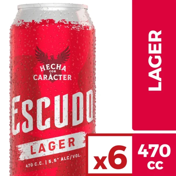 CERVEZA ESCUDO LAGER LATA 470CC PACK X6