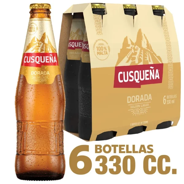 CERVEZA CUSQUEÑA VIDRIO 330CC PACK X6