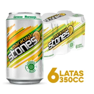 CERVEZA LEMON STONES MARACUYA LATAS 350CC PACK X6