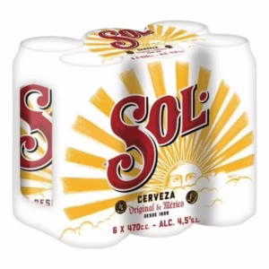 CERVEZA SOL LATA 470CC PACK X6