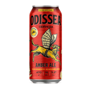 CERVEZA ODISSEA AMBER ALE LATA 470CC