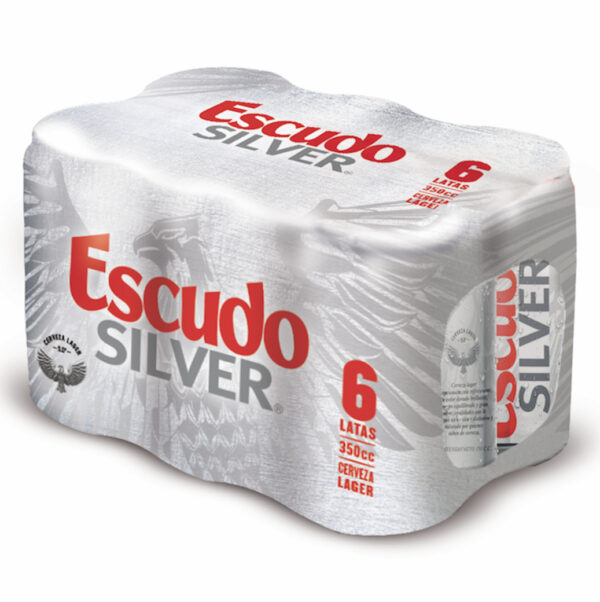 CERVEZA ESCUDO SILVER LATAS 350CC PACK X6