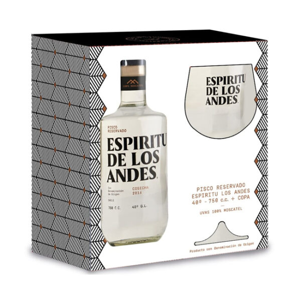 PISCO ESPIRITU DE LOS ANDES 750CC + COPA