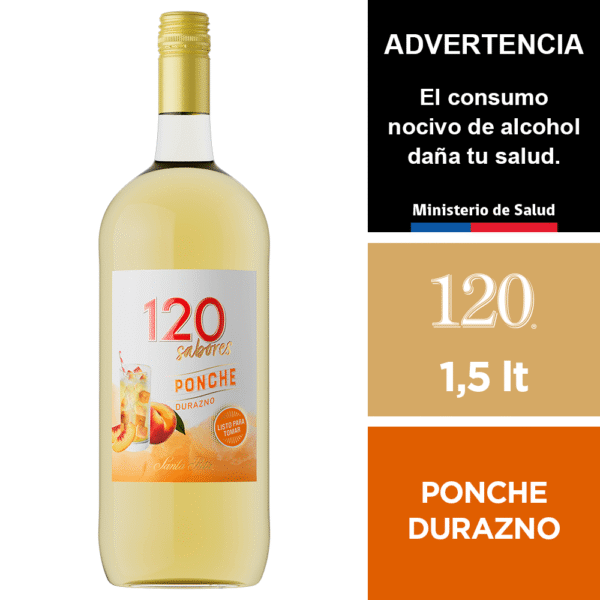 VINO 120 SABORES PONCHE DURAZNO 1.5LT
