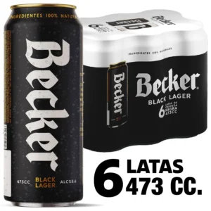 CERVEZA BECKER BLACK LAGER LATA  473CC PACK X6