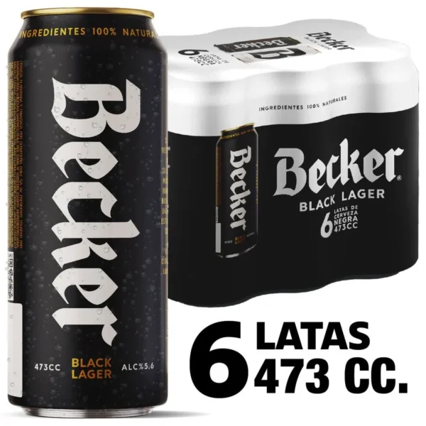 CERVEZA BECKER BLACK LAGER LATA  473CC PACK X6