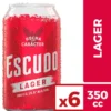 CERVEZA ESCUDO LAGER LATAS 350CC PACK X6