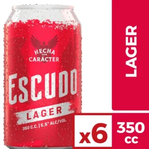 CERVEZA ESCUDO LAGER LATAS 350CC PACK X6