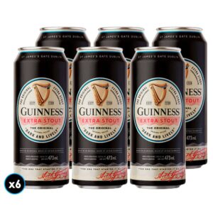 CERVEZA GUINNESS EXTRA STOUT 473CC PACK X6