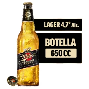 CERVEZA MILLER GENUINE DRAFT BOTELLAS 650 ML