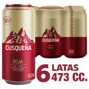 CERVEZA CUSQUEÑA ROJO LATA PACK*6 473CC