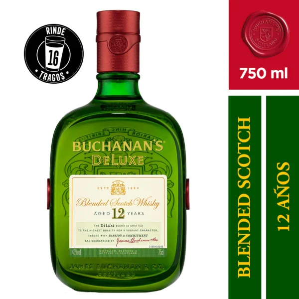 WHISKY BUCHANANS DELUXE AGED 12 YEARS 750ML