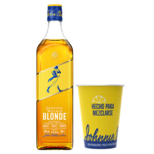 WHISKY JHONNIE WALKER BLONDE 750CC + 2 VASOS