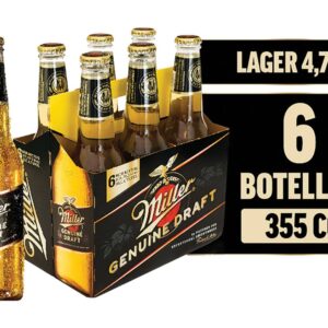 CERVEZA MILLER GENUINE DRAFT BOTELLAS 355CC PACK*6