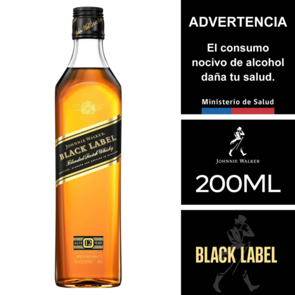 WHISKY JOHNNIE WALKER BLACK LABEL 200ML