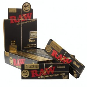 PAPELILLOS RAW CAJA BLACK 1 1/4X24
