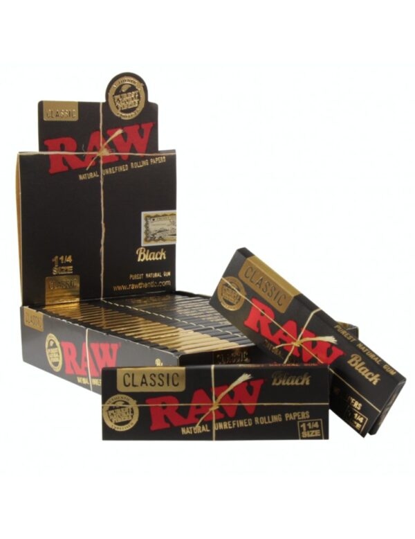 PAPELILLOS RAW CAJA BLACK 1 1/4X24