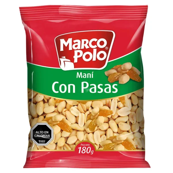CONFITE & SNAKE MANI CON PASAS MARCO POLO 180GR