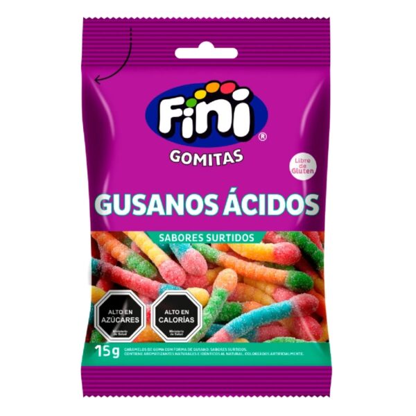CONFITE & SNACK GUSANOS DE GOMITA ACIDOS 15G