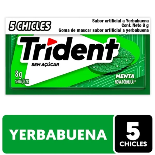 CONFITE & SNACK TRIDENT YERBABUENA 8G