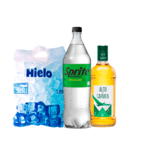 PROMOCION DE PISCO ALTO DE CARMEN 750ML+ SPRITE 1.5LT+1KG HIELO